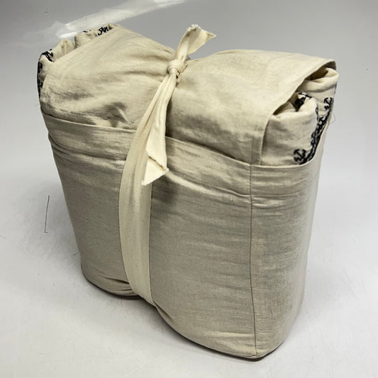 BANANA REPUBLIC Heirloom Embroidery Duvet Cover King 108"W x 96"L Black/Crème