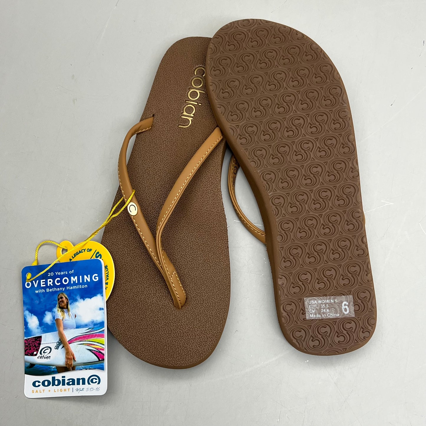 COBIAN Nia's Bounce 2 Synthetic Leather Sandals Women's Sz 8, EU 38.5 Tan NIA25-230-8