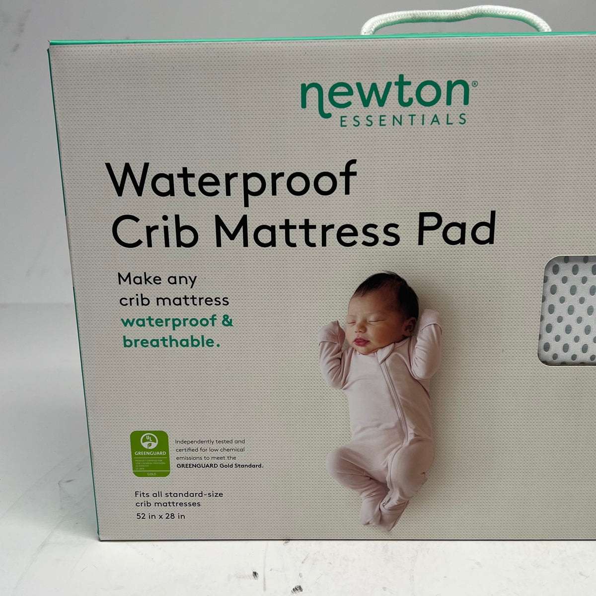 NEWTON  Waterproof Crib Mattress Pad Fits All Standard Sz 52" x 28" White BO52A