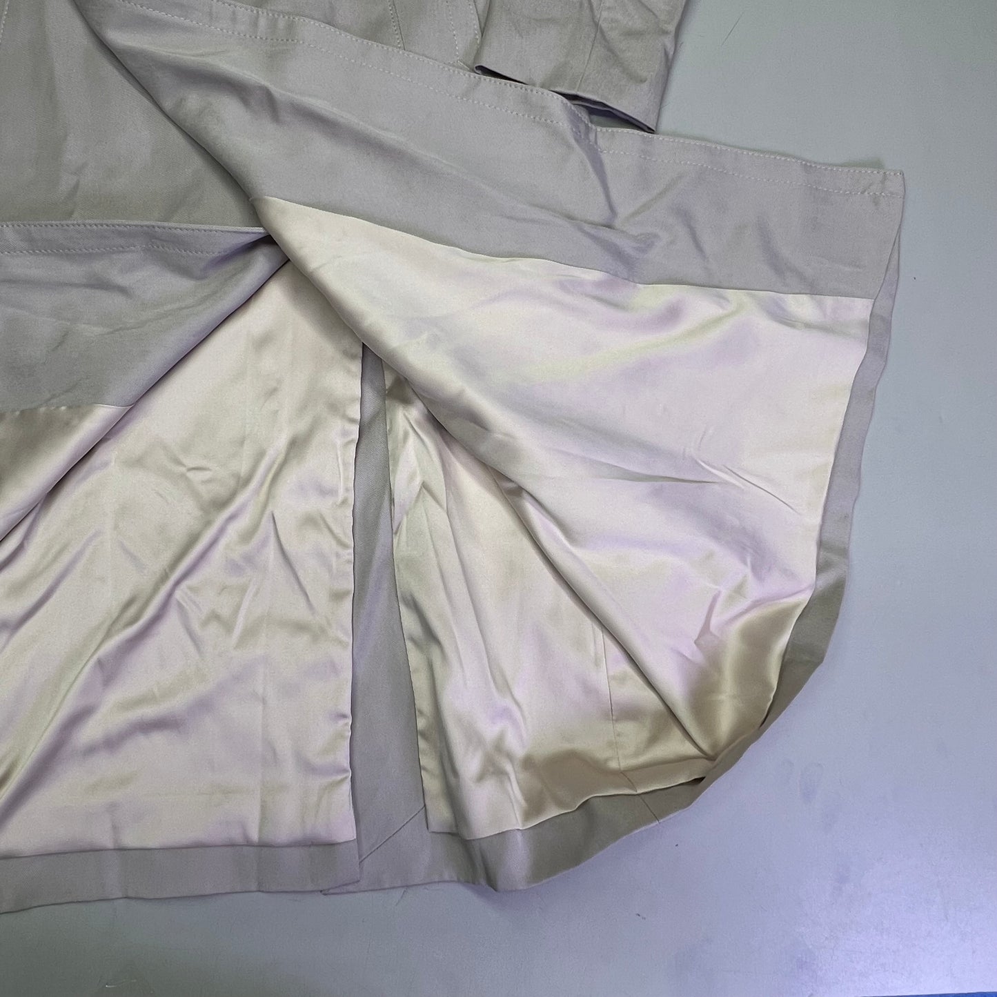 CLUB MONACO Long Trench Coat 100% Lyocell Shell Women's Sz S Light Khaki