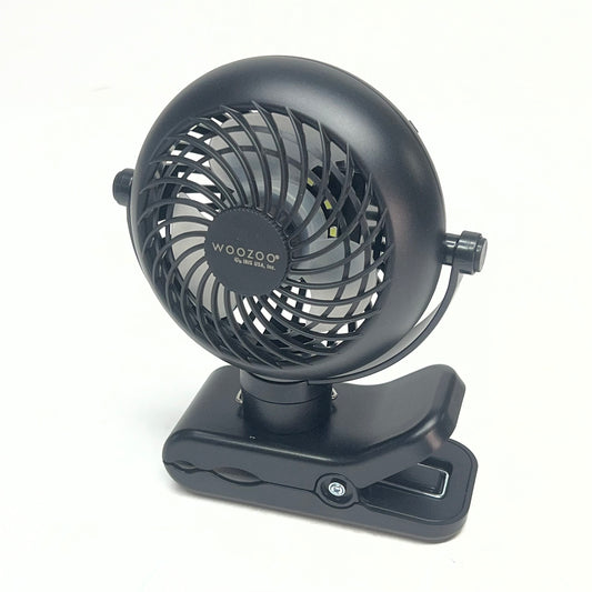 WOOZOO Cordless Portable Clip on Fan W/ Tilt & Speeds 3.5" Black PCF-RT9N