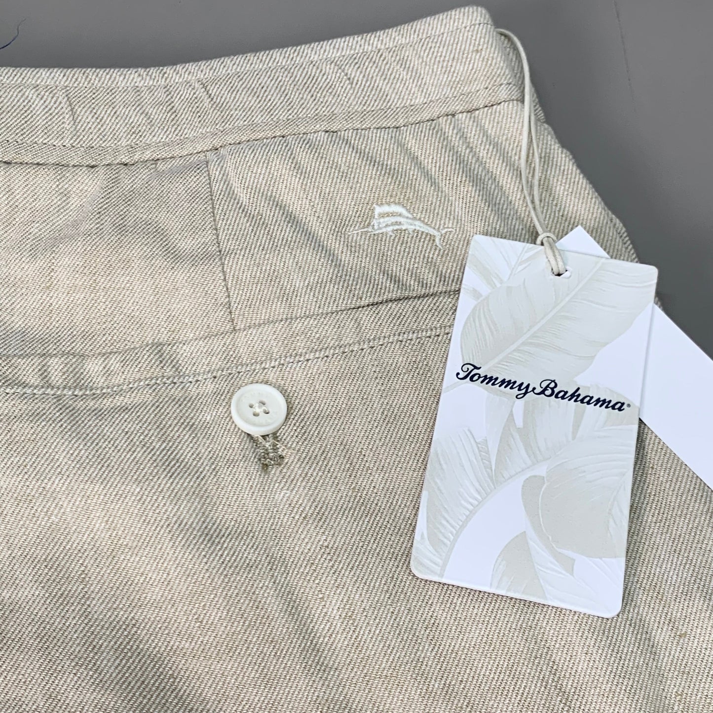 TOMMY BAHAMA Beach Linen Coast Pull On Pant Men's Sz XL x 32 Stone Khaki (New)