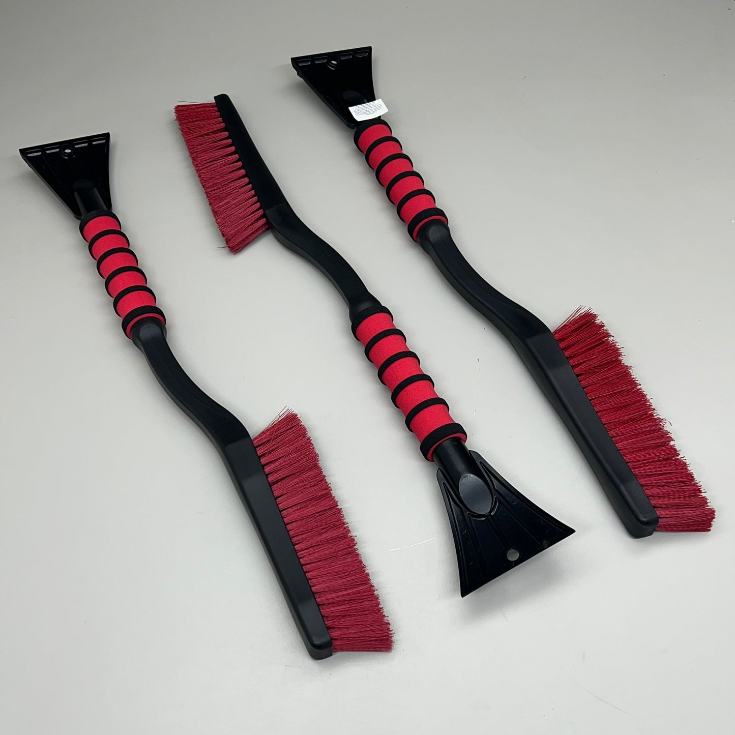 GRAINGER (3 PACK) Snow Brush Scraper Foam Comfort Grip Pivoting Head Red 1GLR4