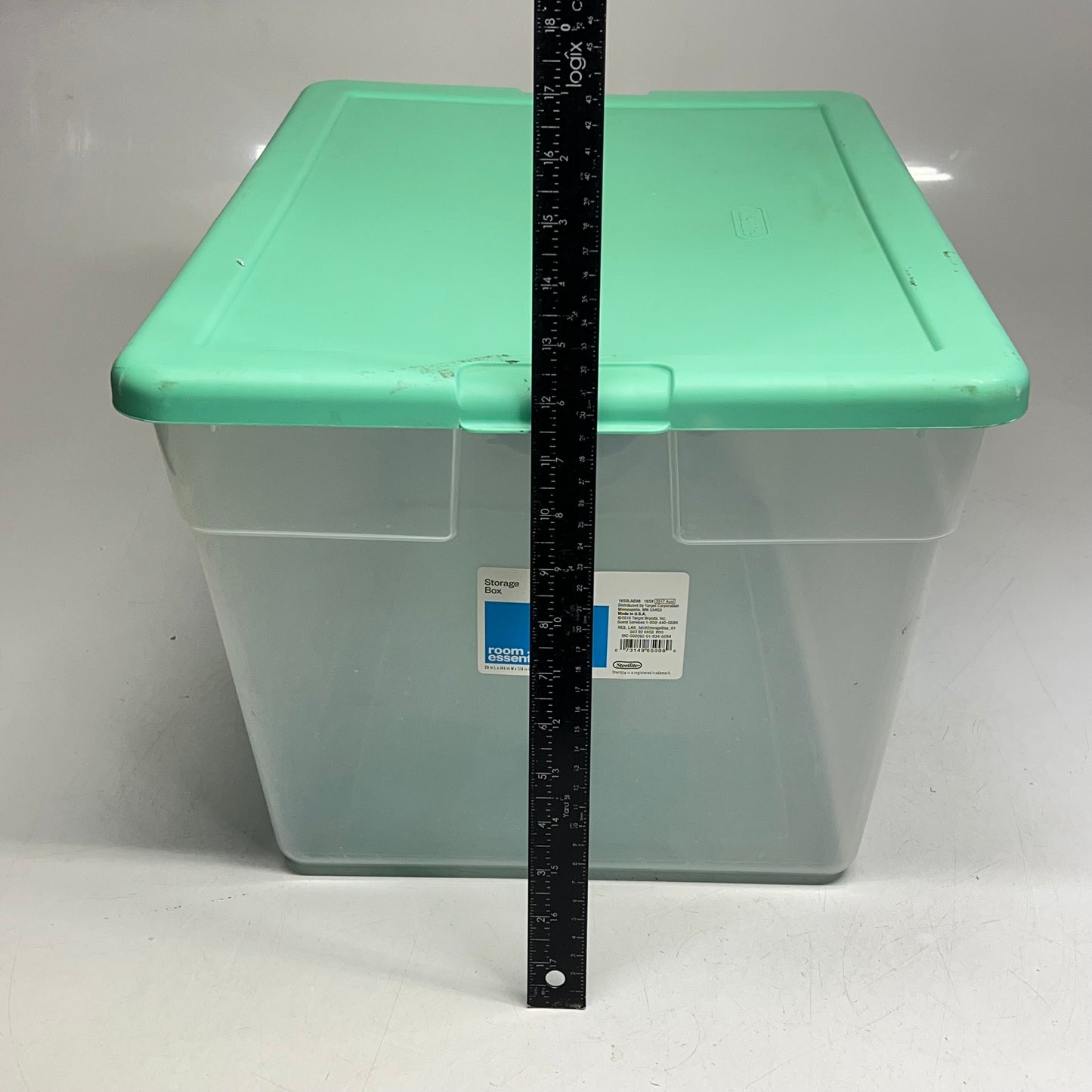 ZA@ ROOM ESSENTIALS Snap Lid Storage Containers 66qt Teal/Clear (Used)