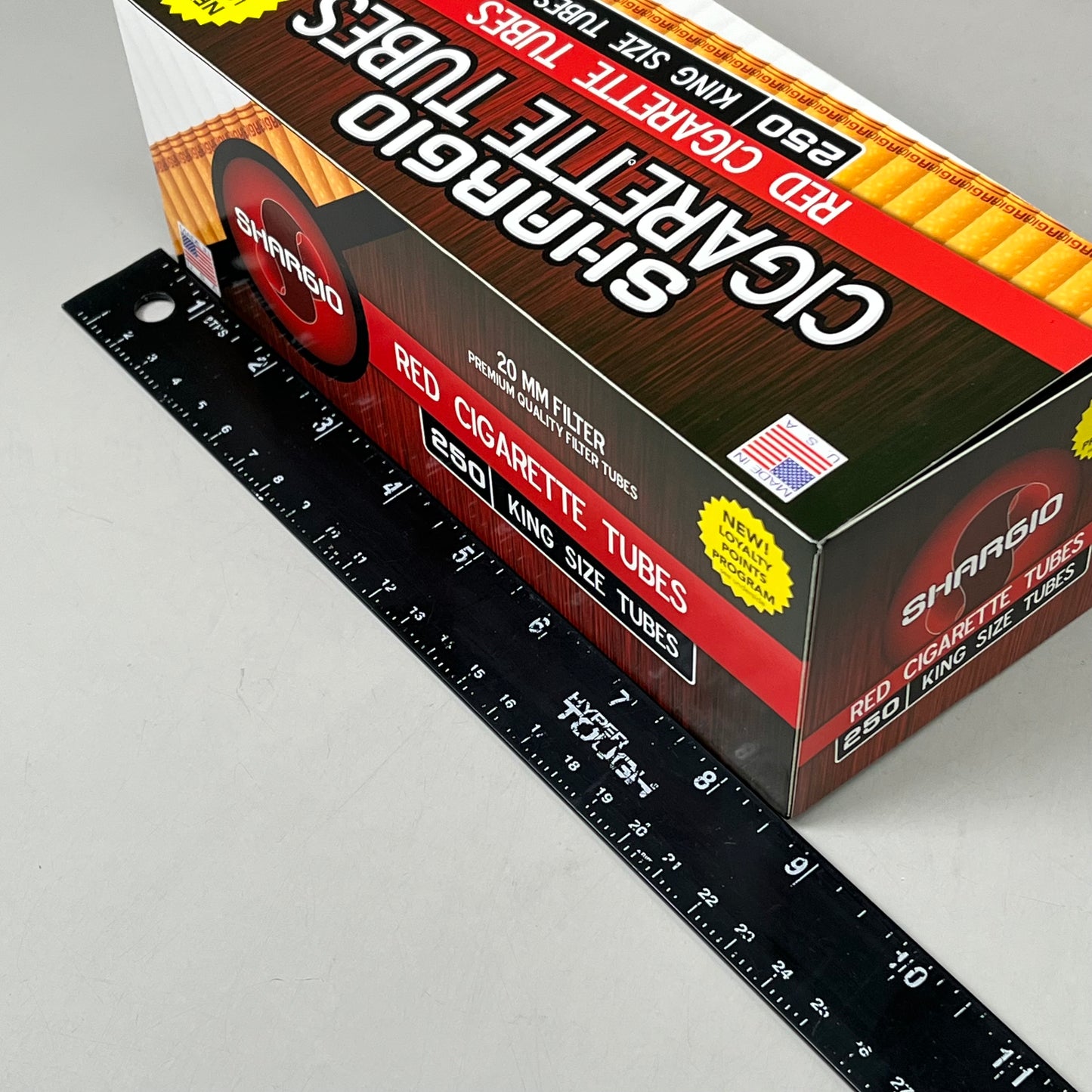 SHARGIO 100mm 250 Ct. (4 Pack) Red Cigarette Filter Tubes King Size