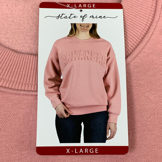 STATE OF MINE Women's Texas Print Sweatshirt Sz-XLarge Blush 15711