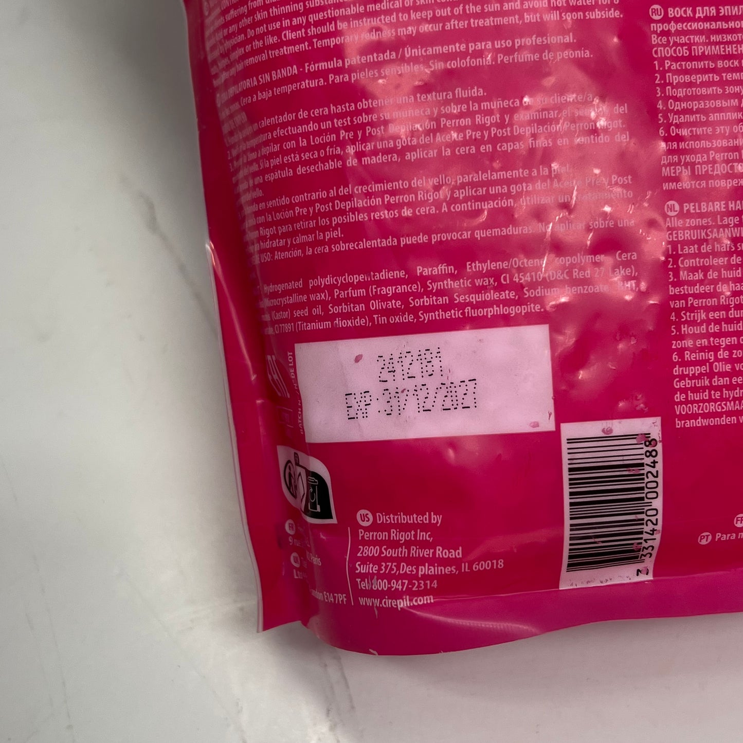 PERRON RIGOT Cireoil Fiorella Hard Wax Beads Peony Scent 800g Pink BB 12/27