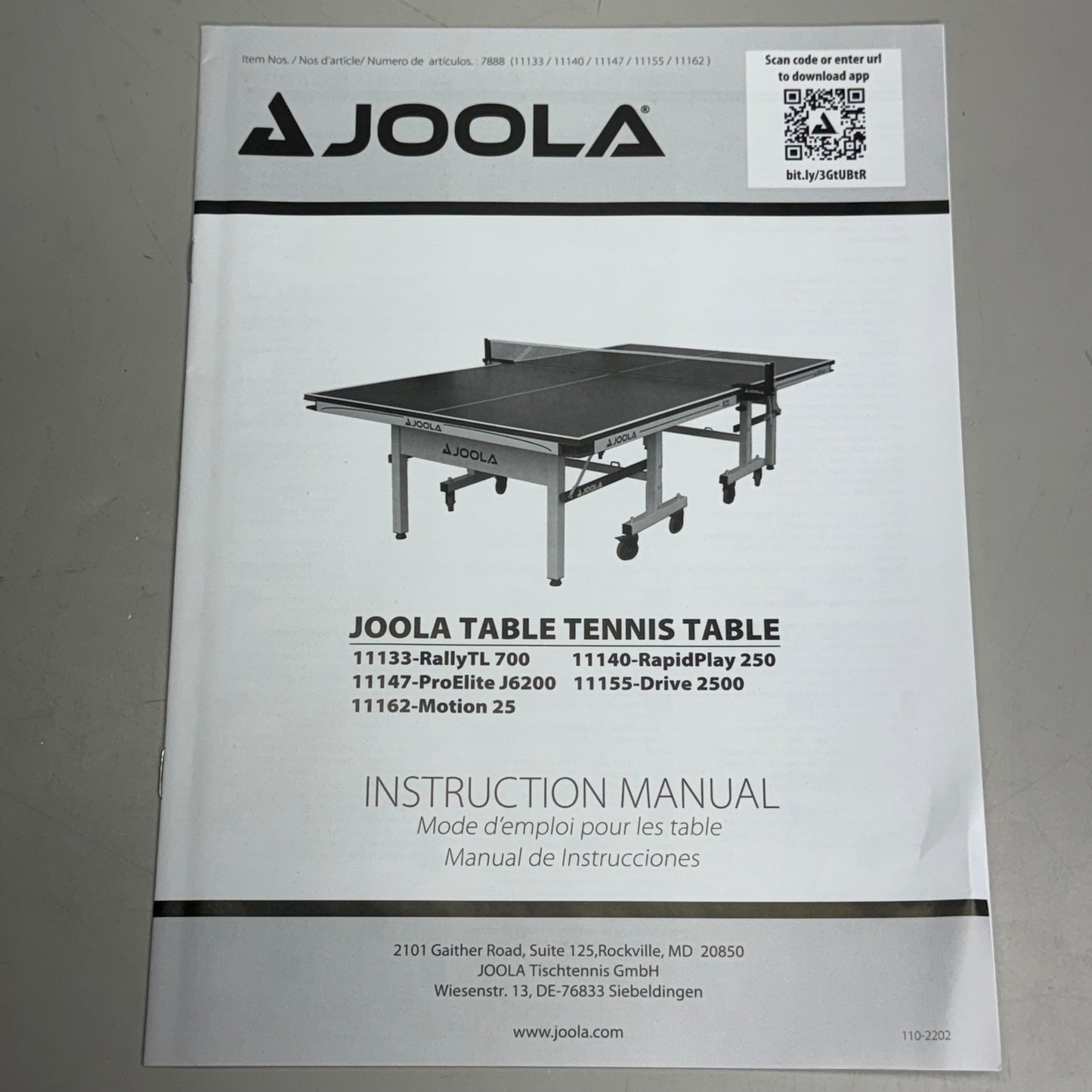 ZA@ JOOLA RALLY TL Professional MDF Indoor Table Tennis Table w/Quick Clamp Ping Pong Net & Post Set Corner Ball Holders (Box Deatressed)