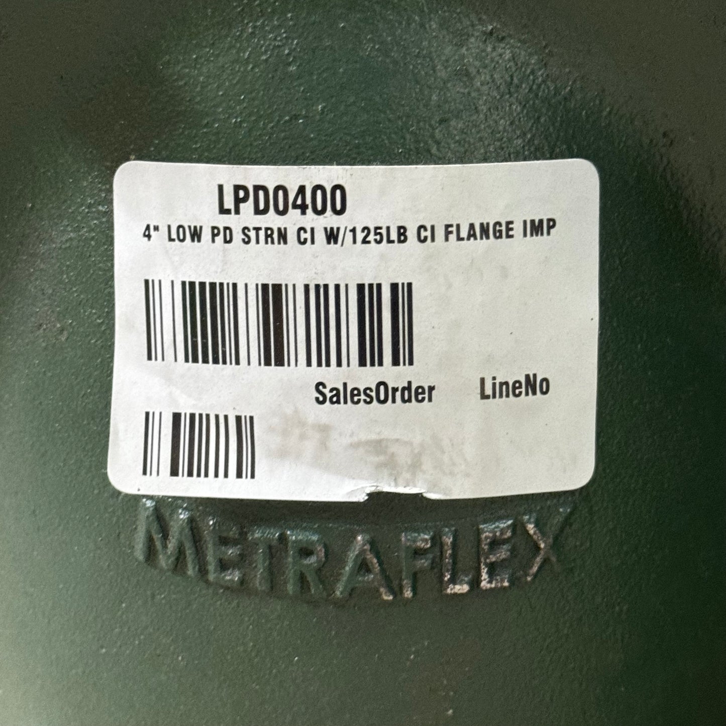 METRAFLEX Lpd Strainer Pipe Fitting LPD0400 12”Lx9”W Green