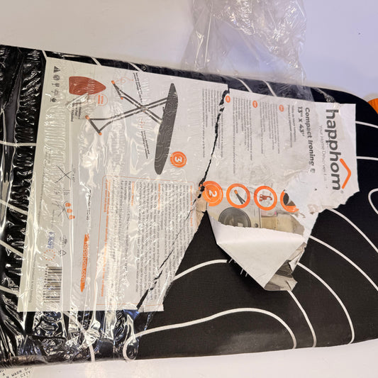 ZA@ HAPPHOM Compact Ironing Board 13" X 43" Black/White (Damaged)