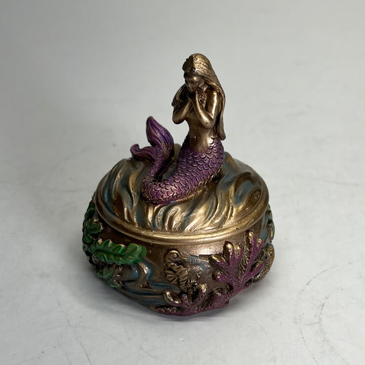 SUMMIT COLLECTION Decorative Art Nouveau Mermaid Box Collectable Multicolor