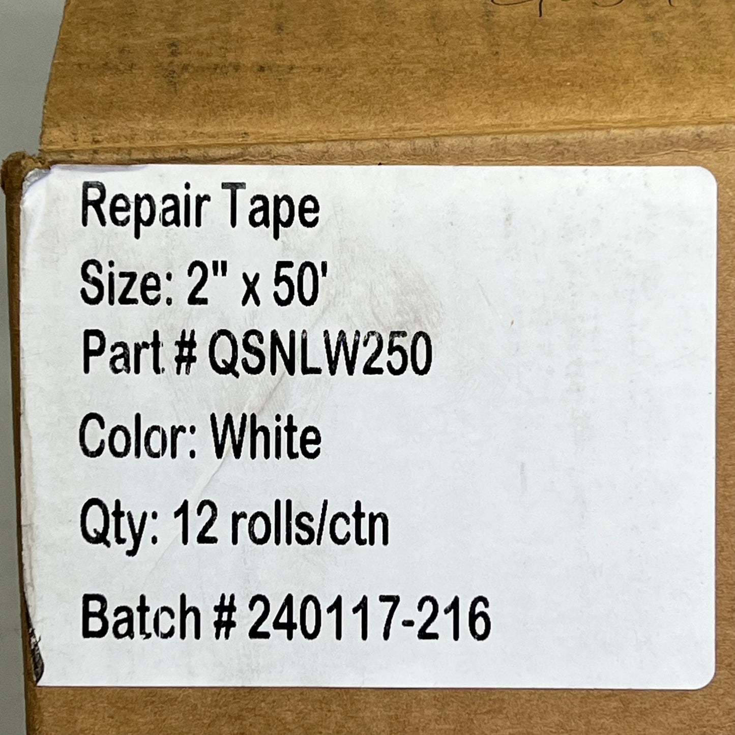 ZA@ (12 PACK) Repair Tape Thick Adhesive Glue Tape 2" x 50' White - Crème