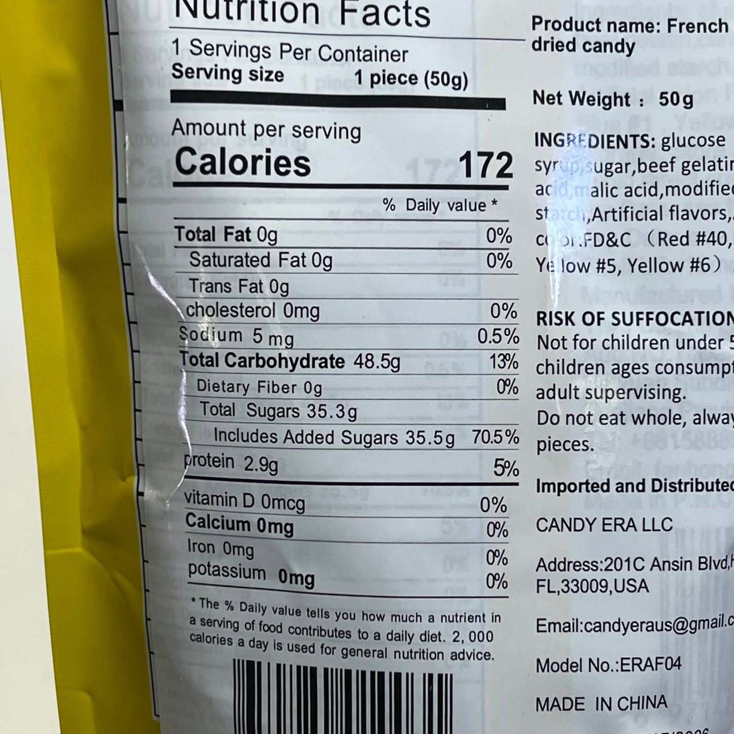 CANDY ERA (3 PACK) Freeze Dried Crunchy French Fries Fruit Candy 1.76 oz BB 07/26