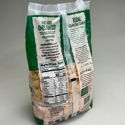 ZA@ NATURE'S PATH  Organic Fruit Juice Sweetened Corn Flakes Cereal 26.4oz BB 08/26