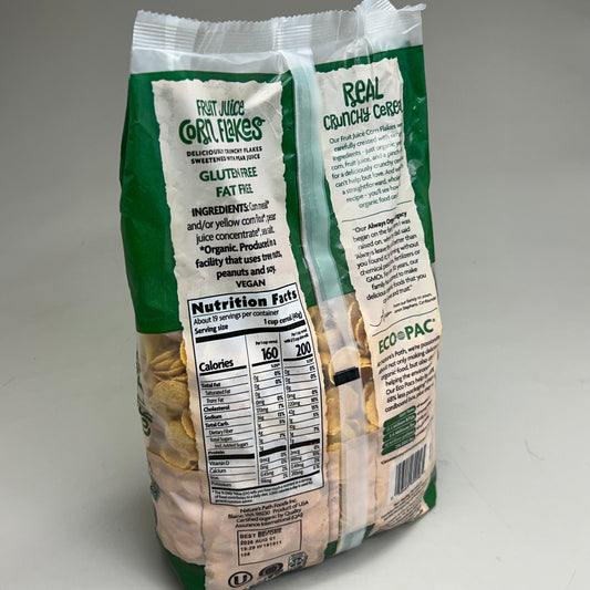 ZA@ NATURE'S PATH  Organic Fruit Juice Sweetened Corn Flakes Cereal 26.4oz BB 08/26 D