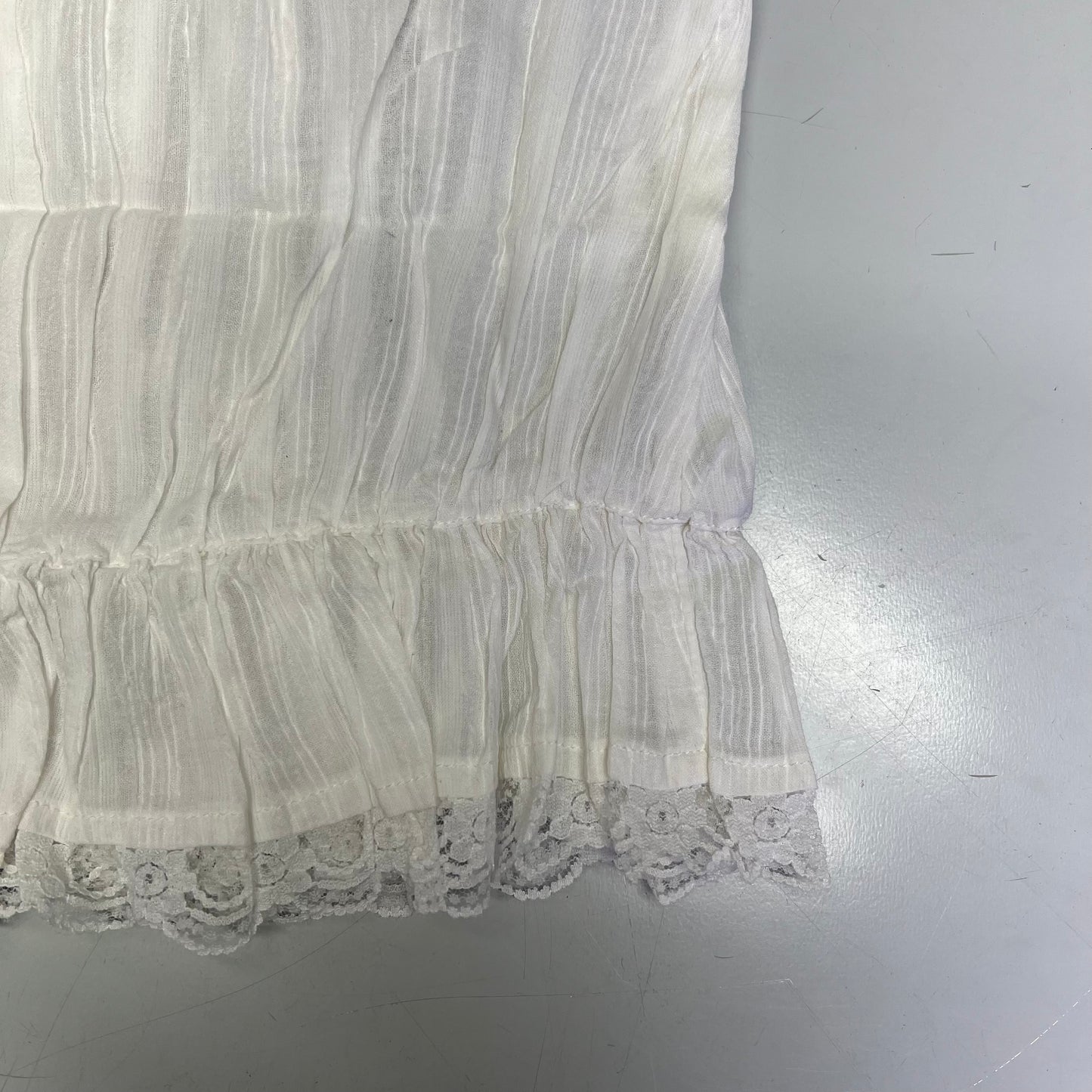FREE PEOPLE 100% Cotton Alana Lace Tank  Women's Sz XS Clean Ivory 98240930