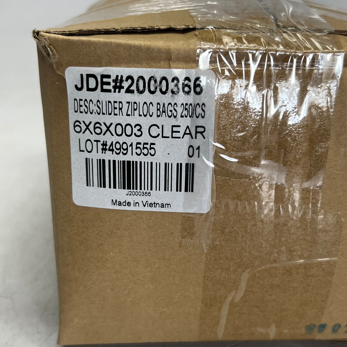 ZA@ INDUSTRIAL (250 PACK) Slider Top Bags 6" x 6" Clear 2000366 A