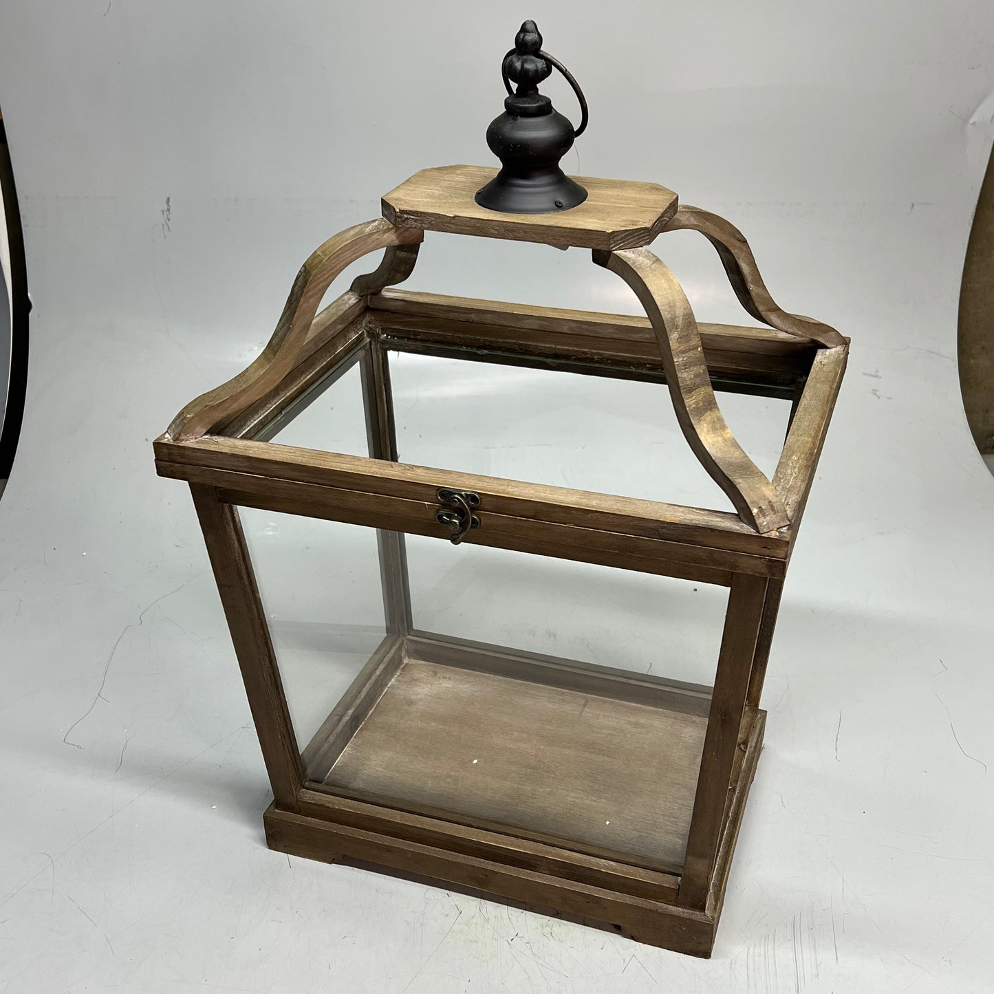 RAZ IMPORTS (SET OF 2) Fir Wood Lanterns W/ Finial 21" H & 16" H Brown