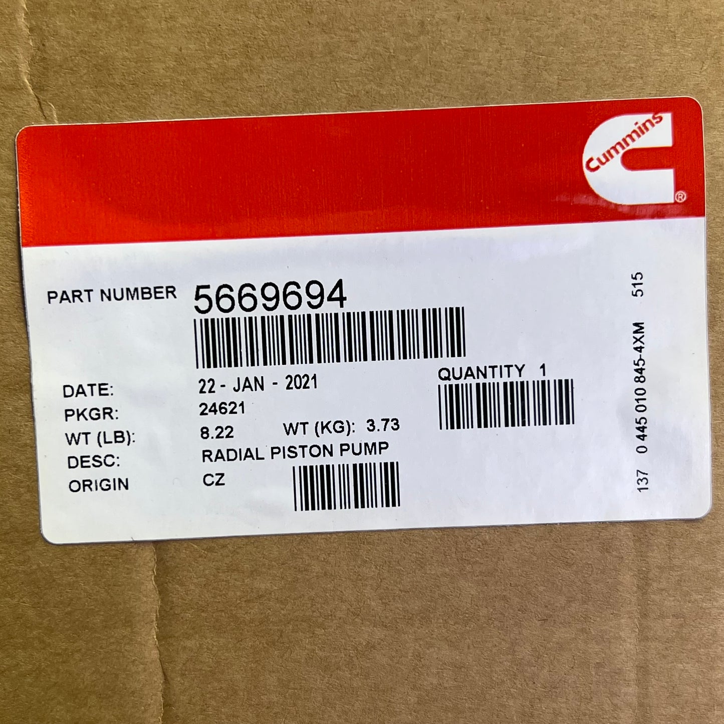 CUMMINS MOPAR Injection Fuel Kit W/ O-Rings For Ram Trucks R8545067AA