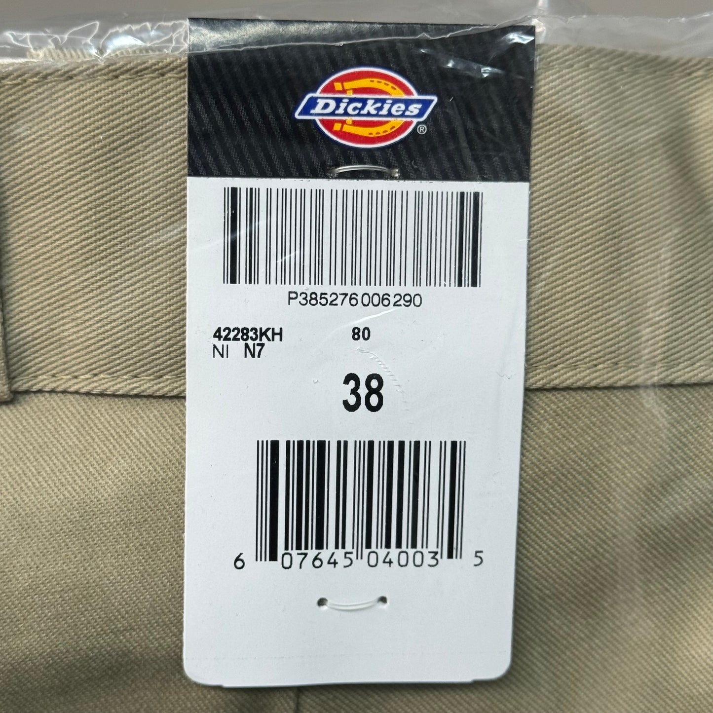 DICKIES Loose Fit Twill Work Shorts 13" Inseam Men's Sz 38 Khaki 42283KH