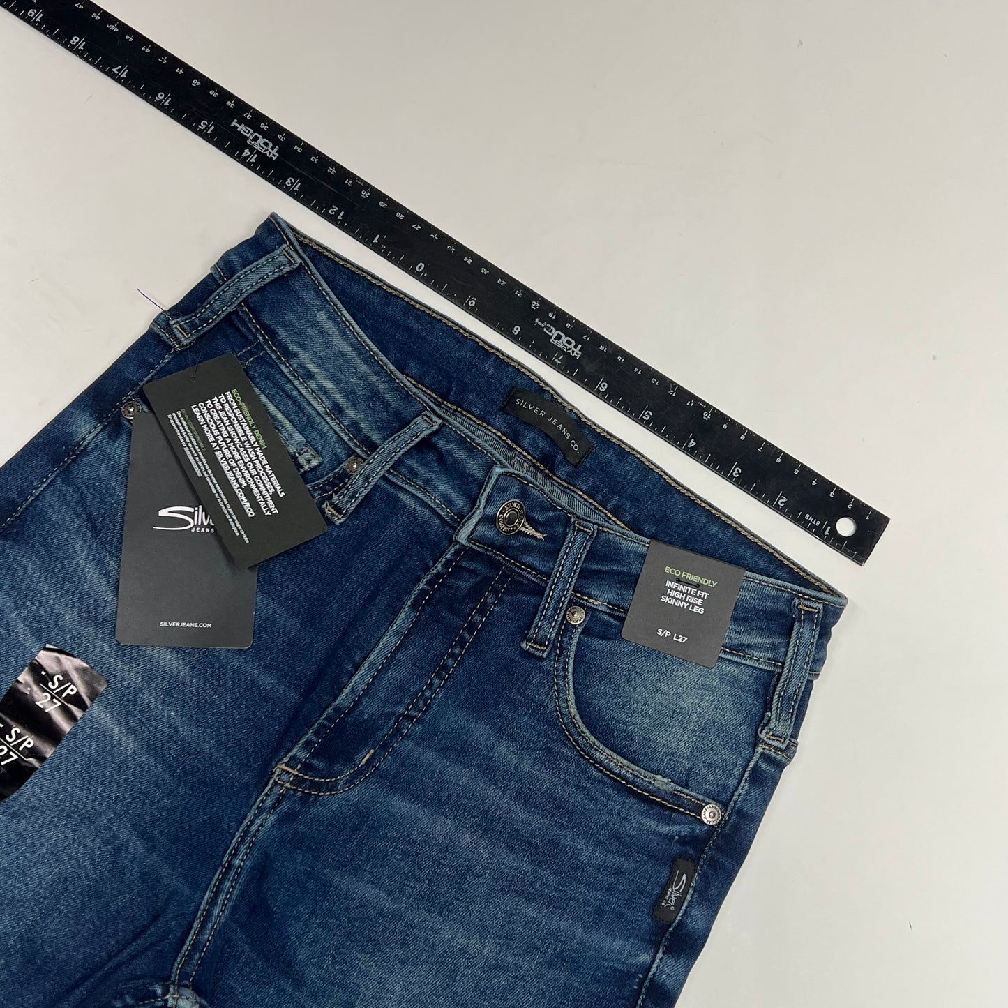 SILVER JEANS CO. Infinite Fit High Rise Skinny Leg Jean Women's Sz S/L27 Indigo