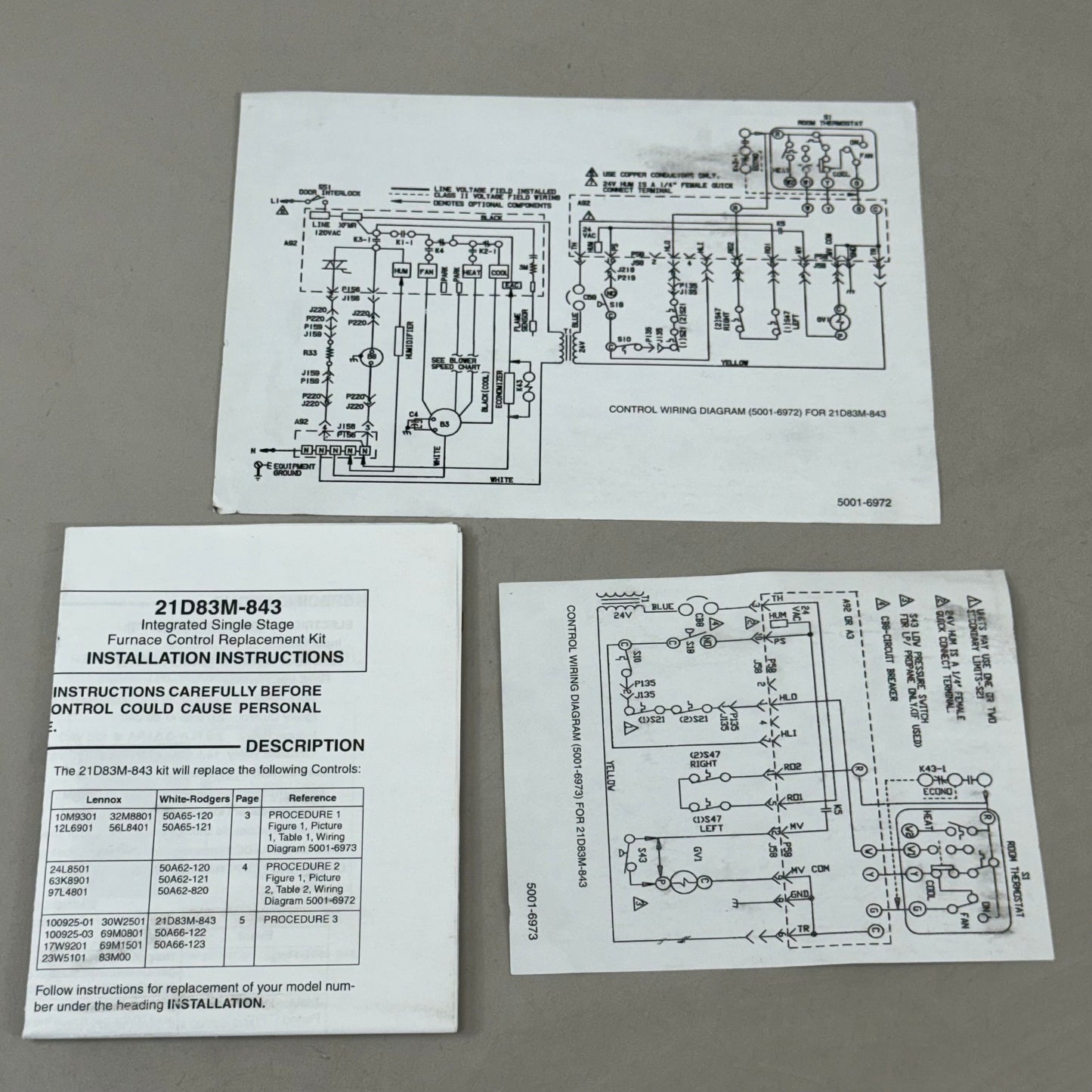 WHITE ROGERS EMERSON Single-Stage/HSI Integrated Furnace Control Kit 21D83M-843 (New Other- Distressed Packaging)