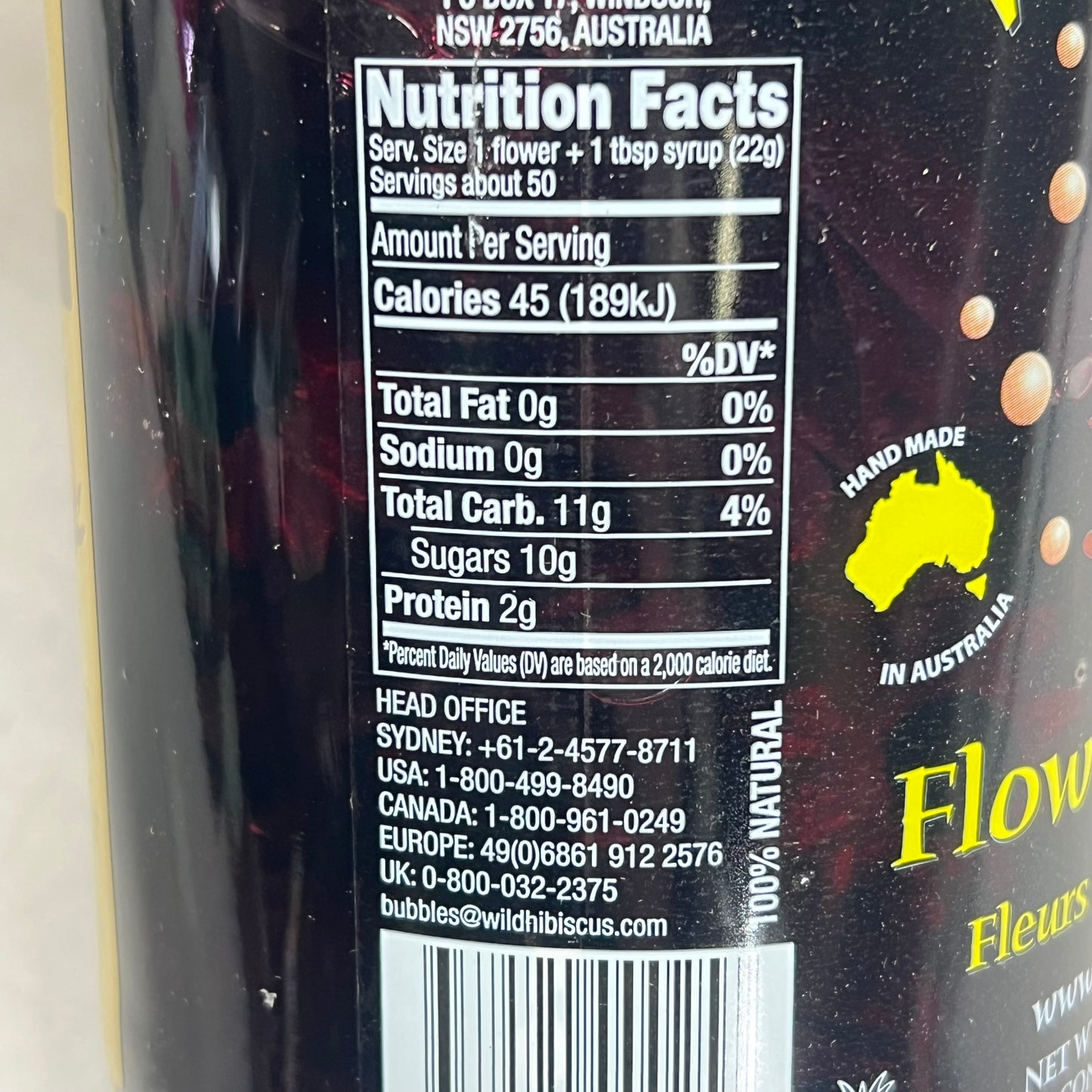 WILD HIBISCUS FLOWER (50 FLOWERS) Wild Hibiscus Flowers In Syrup 2.5lb BB 06/29