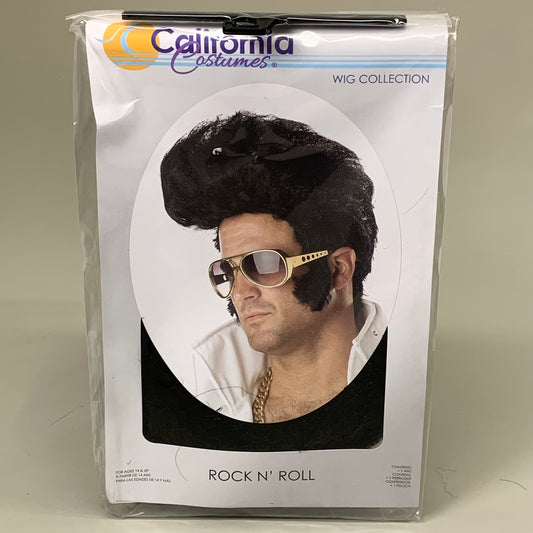 CALIFORNIA COSTUMES Men's Rock n' Roll Wig Black Ages 14+ 70035