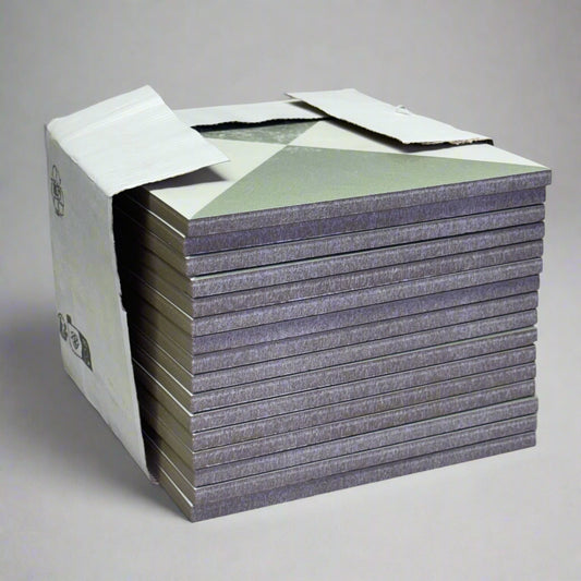 MUTINA (16 Tiles) Spain Encaustic Tiles 8" x 8" Green & White NDM30