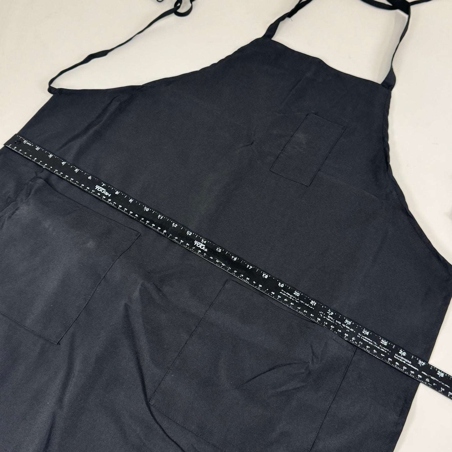 Chef Apron (12 Pack) 3 Pockets Tubular Tie 100% Polyester Sz OSFM Black