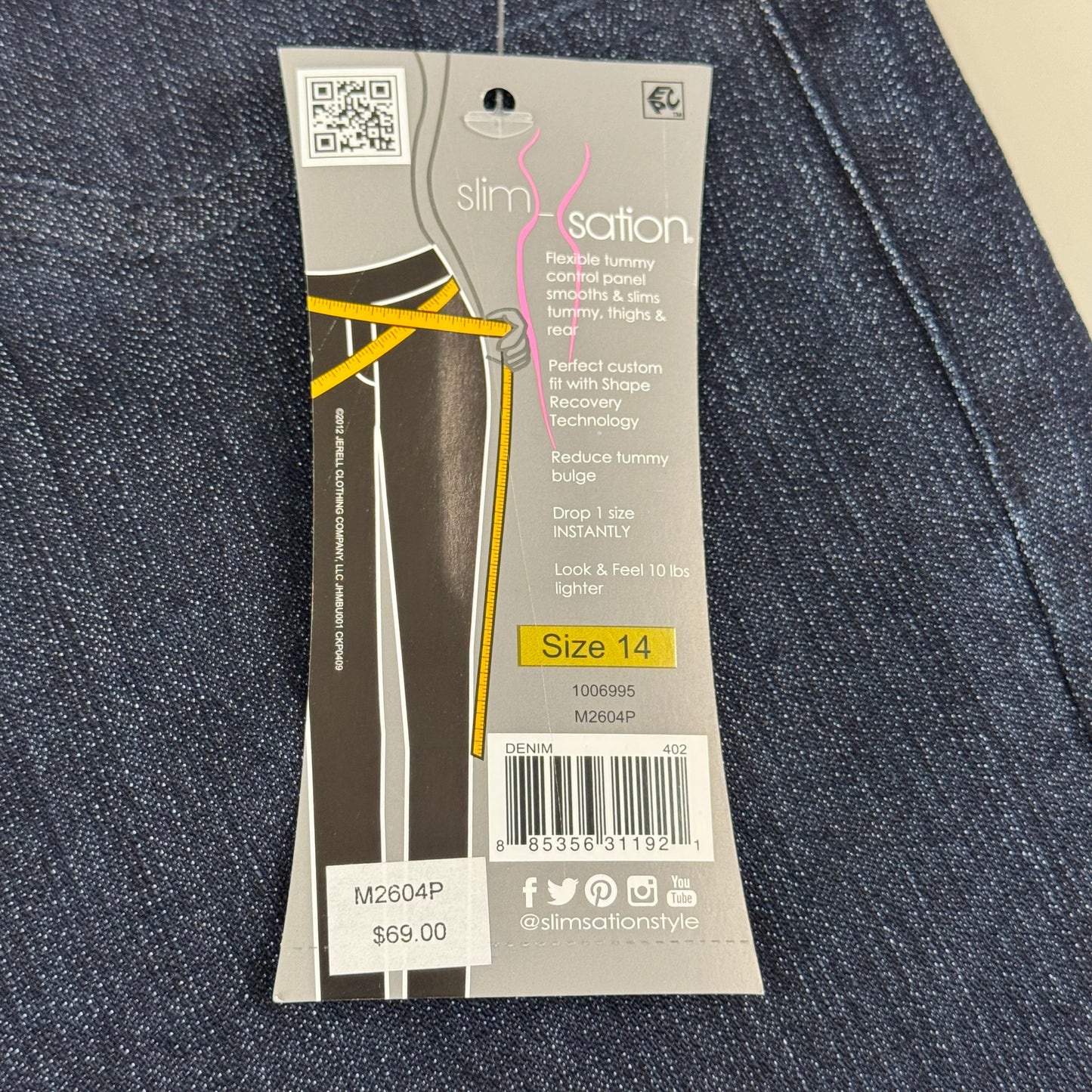 MULTIPLES Narrow Leg Pants Petite Women's Sz 14 Denim M2604P