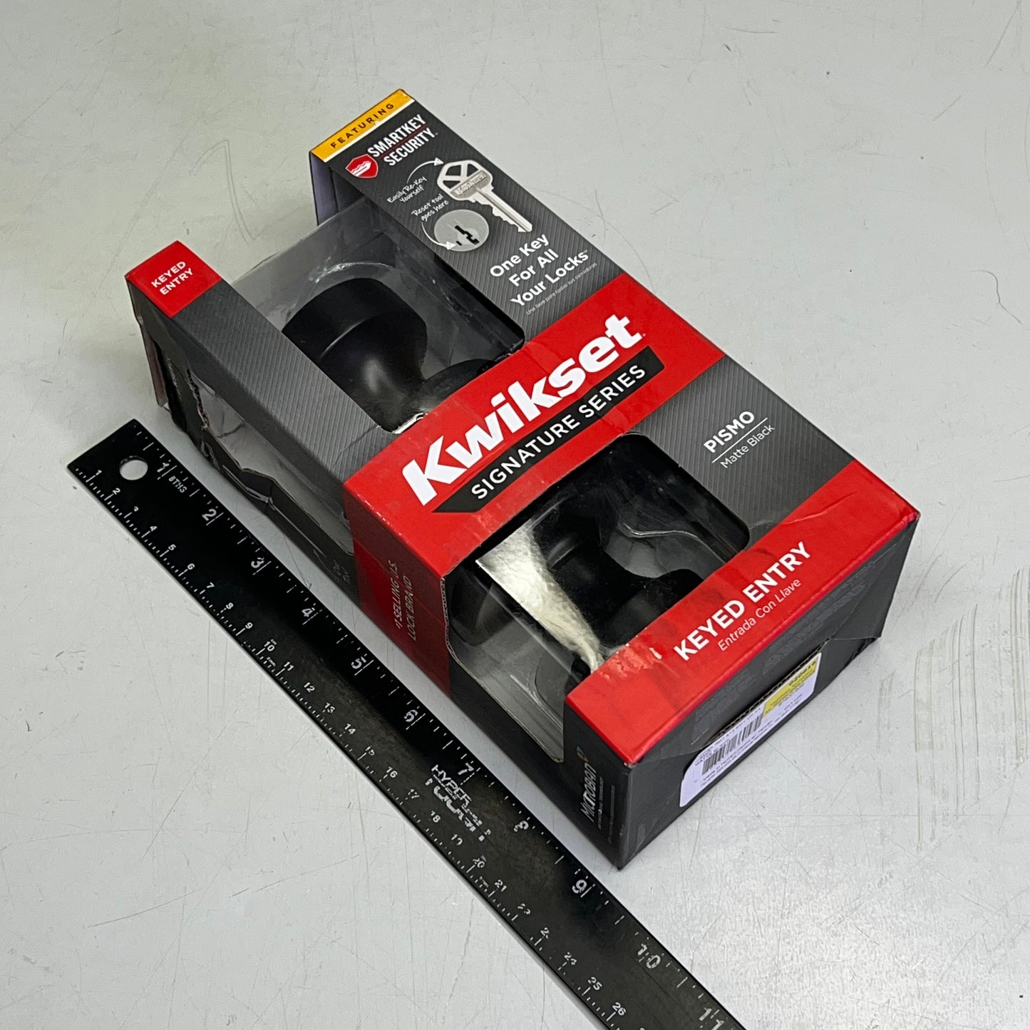 KWIKSET Signature Series Pismo Entry Door Knob 2-1/4" Matte Black 97402-849