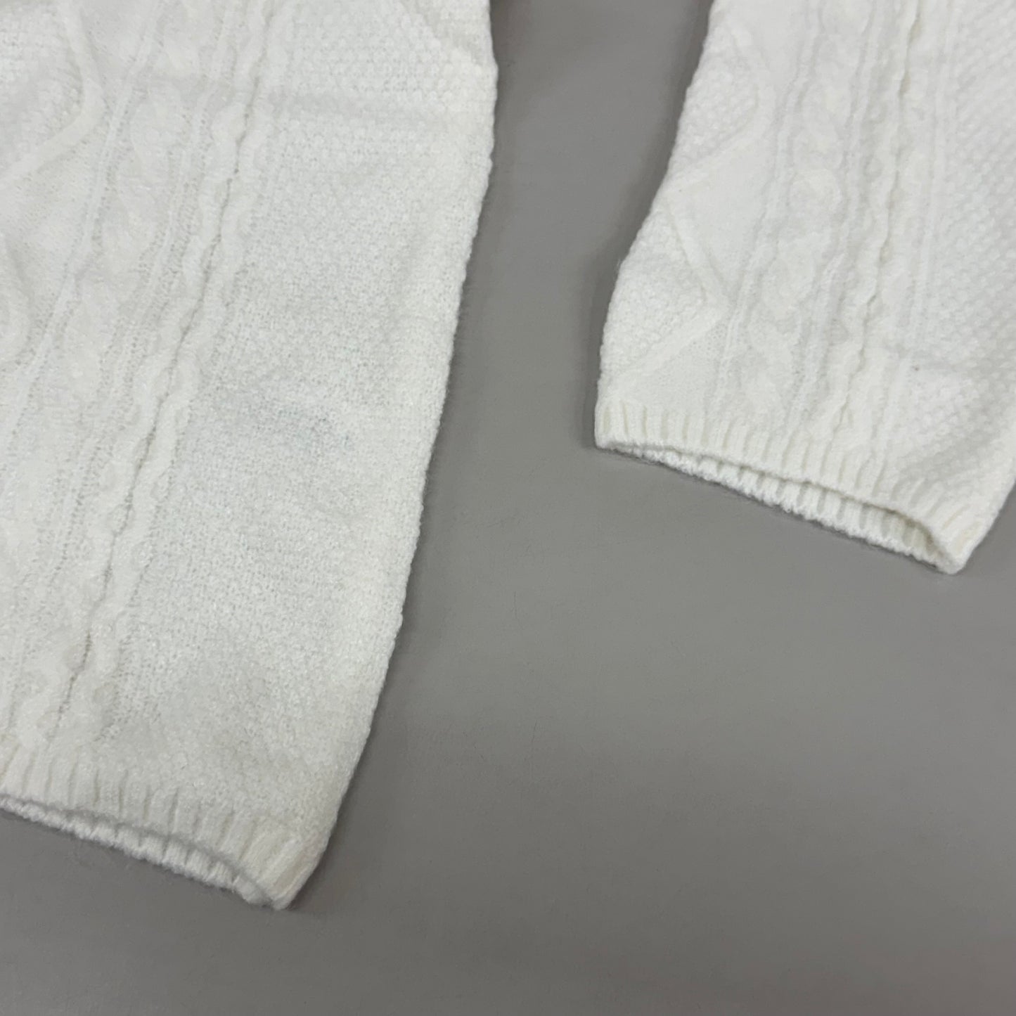 VINCE CAMUTO Cable Knit Sweater Women's Sz-M Antique White SC2895