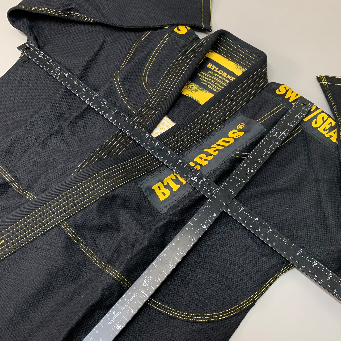 BTLGRNDS Martial Arts Jiu Jitsu Gi Uniform Adult Size Black/Yellow