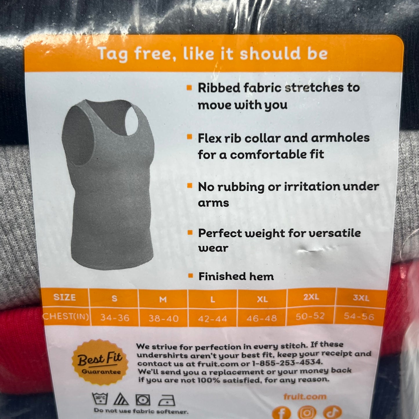 ZA@ FRUIT OF THE LOOM (6 PACK) Tank Top Undershirt Soft Ribbed A-shirts Men's Sz L Assorted Colors 6P2601C
