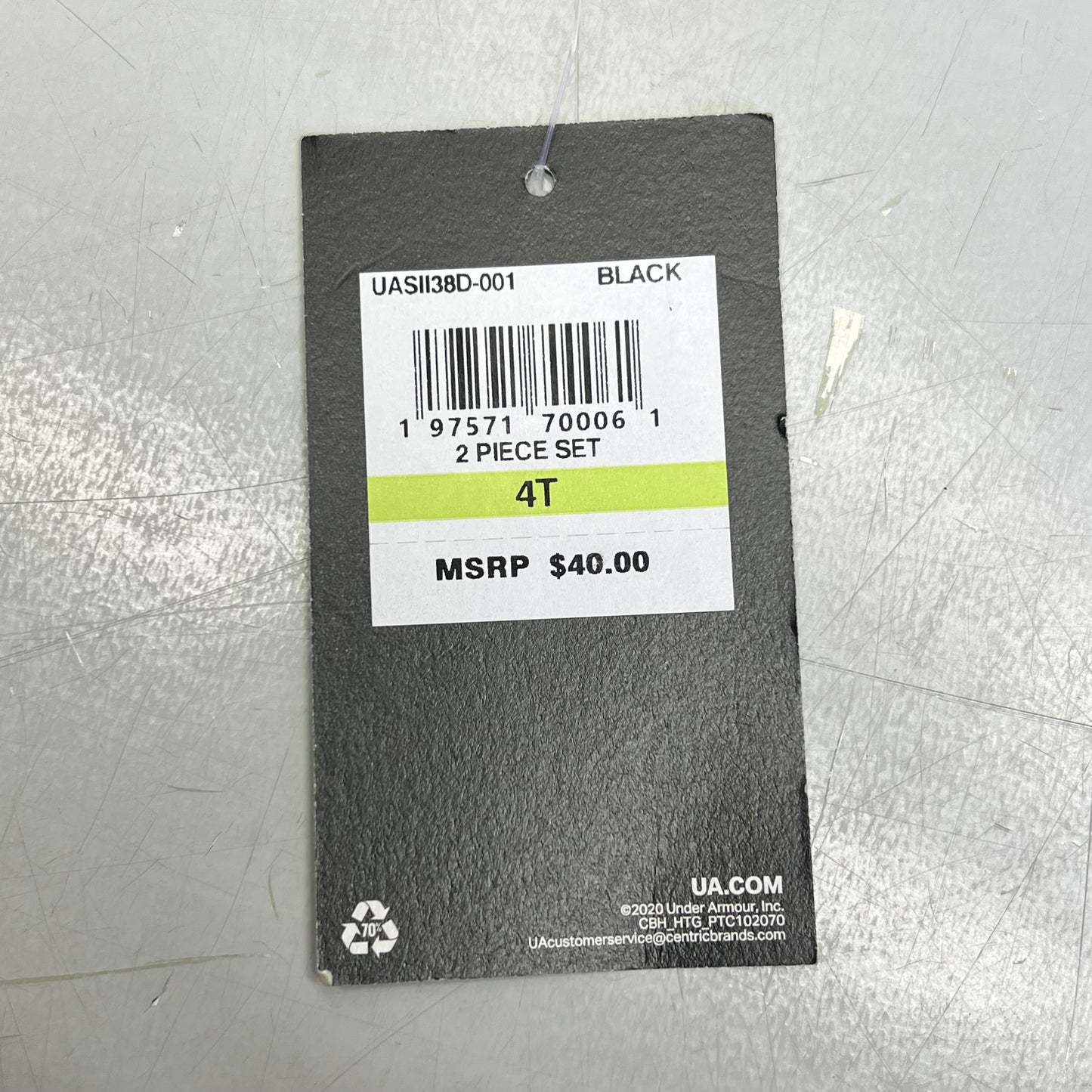 UNDER ARMOUR Toddler Woven T-Shirt & Shorts Set Boys Sz 4T Khaki/Black UASII38D