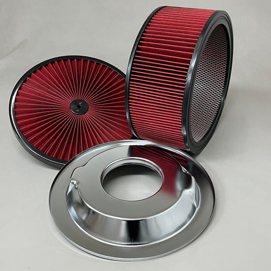 SPEED MASTER Element Extreme Top Air Cleaner Kit 14"x6" Red/Chrome PCE104.1026.04