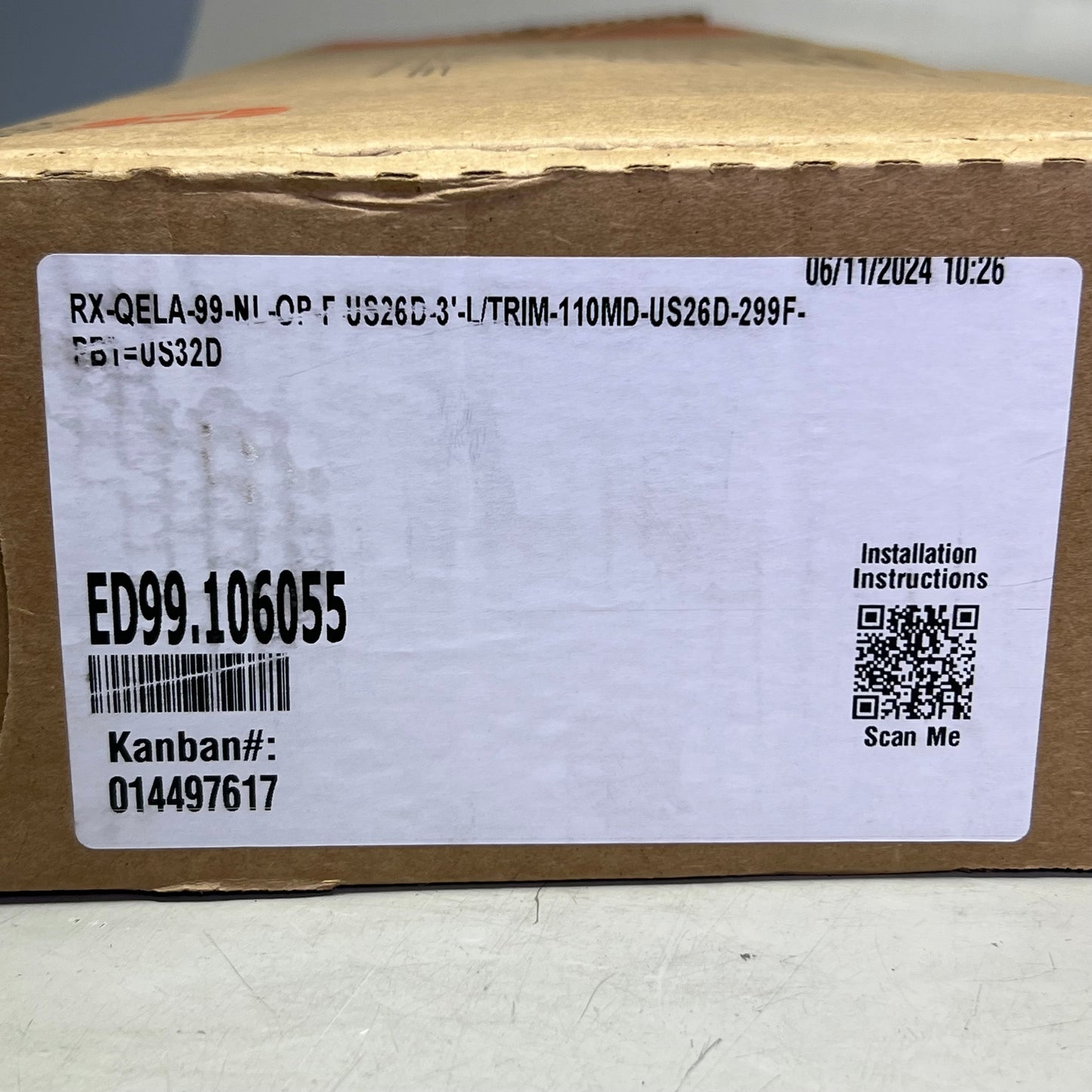 ALLEGION Commercial Door Lock Sz 33" L Blue & Silver ED99.106055