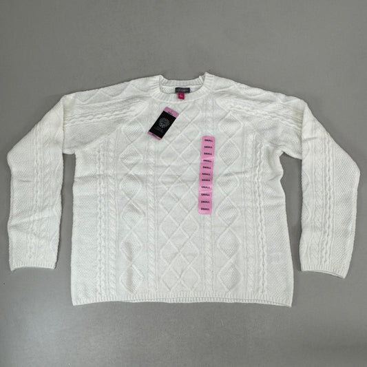 VINCE CAMUTO Cable Knit Sweater Women's Sz-S Antique White SC2895