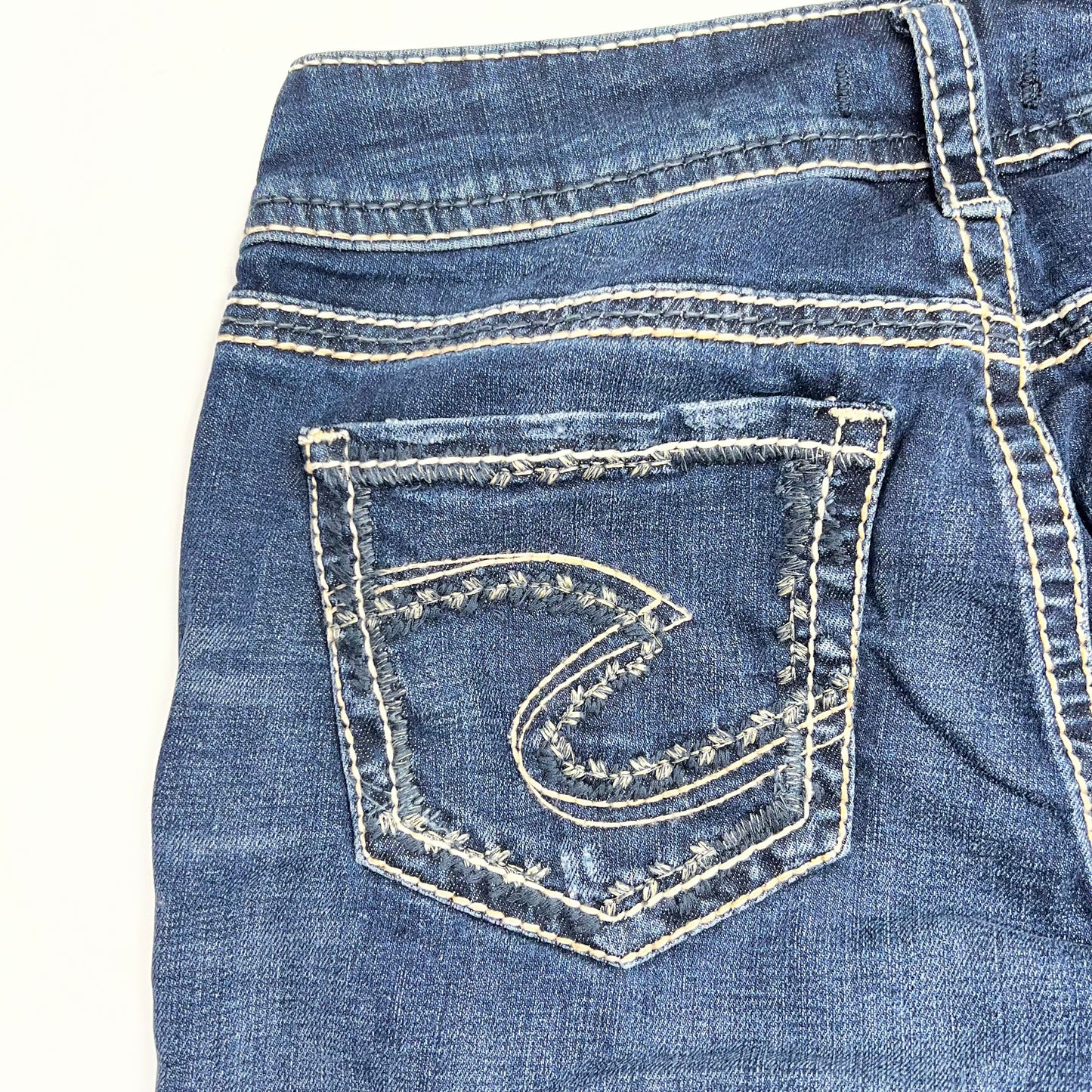 SILVER JEANS CO Mid Rise Straight Luxe Stretch Jean Women's Sz 31/36 Aurora