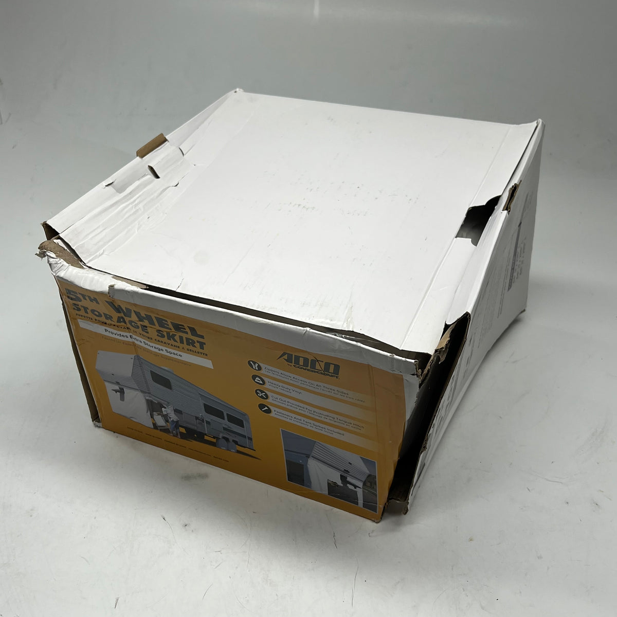 ADCO Laminated Vinyl 5th Wheel Skirt W/ Nylon Zippers 64"x266" White 3052