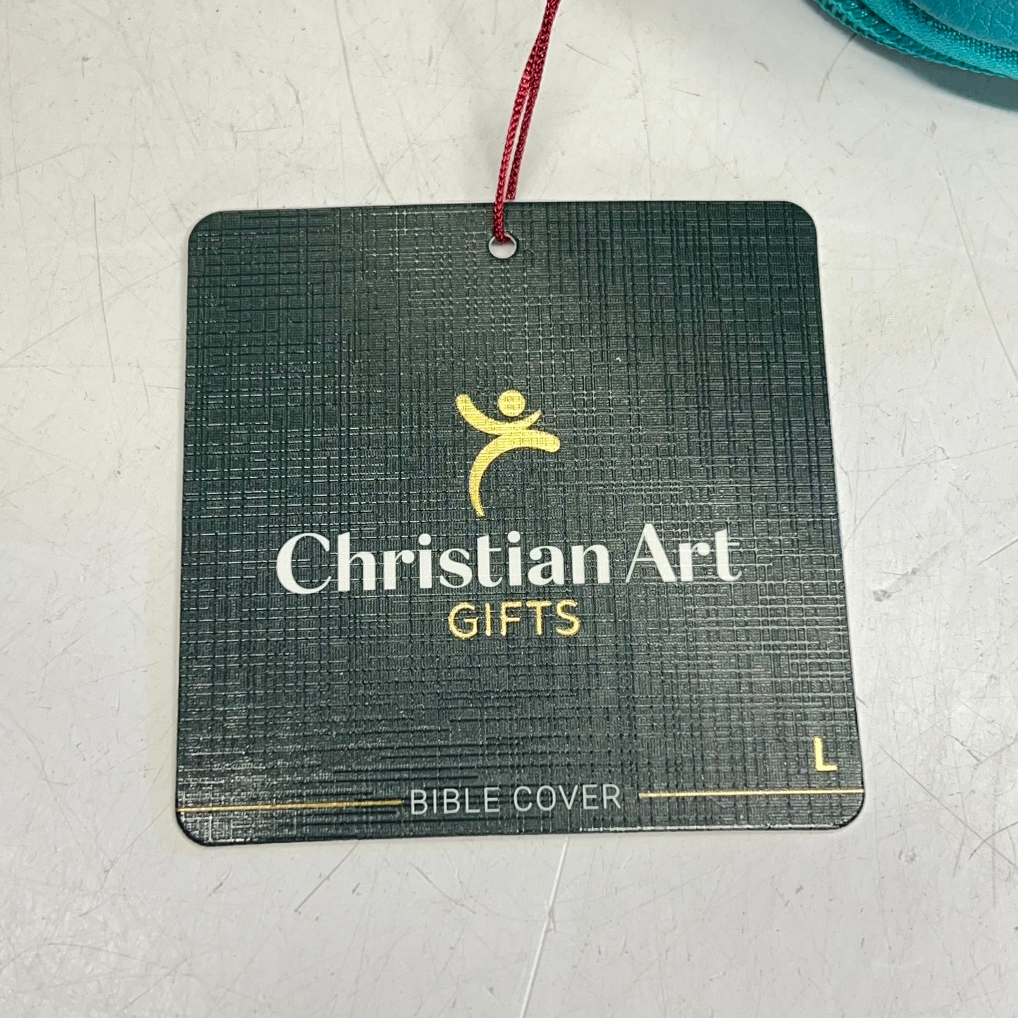 CHRISTIAN ART GIFTS Two-fold Faux Leather Organizer Bible Cover 7"x10" Blue