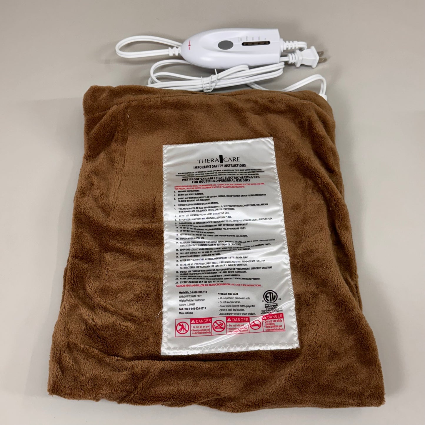 THERACARE (2 PACK) Deluxe Heating Pad 4 Heat Settings Micro Plush 12" x 15"