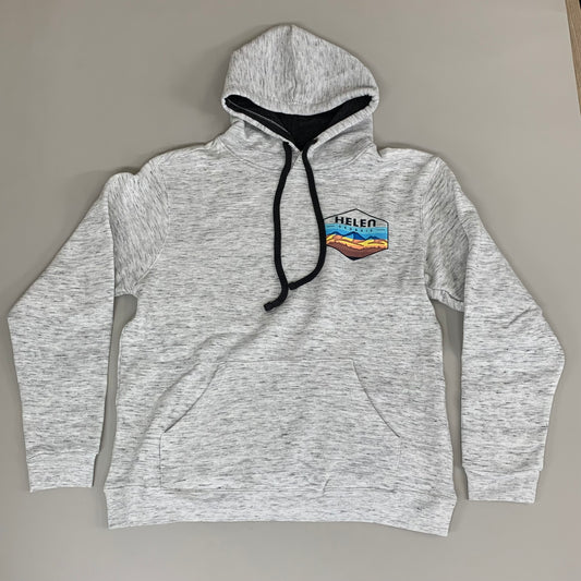 LONEROCK Helen Georgia Tie Hoodie Sz L White/Grey