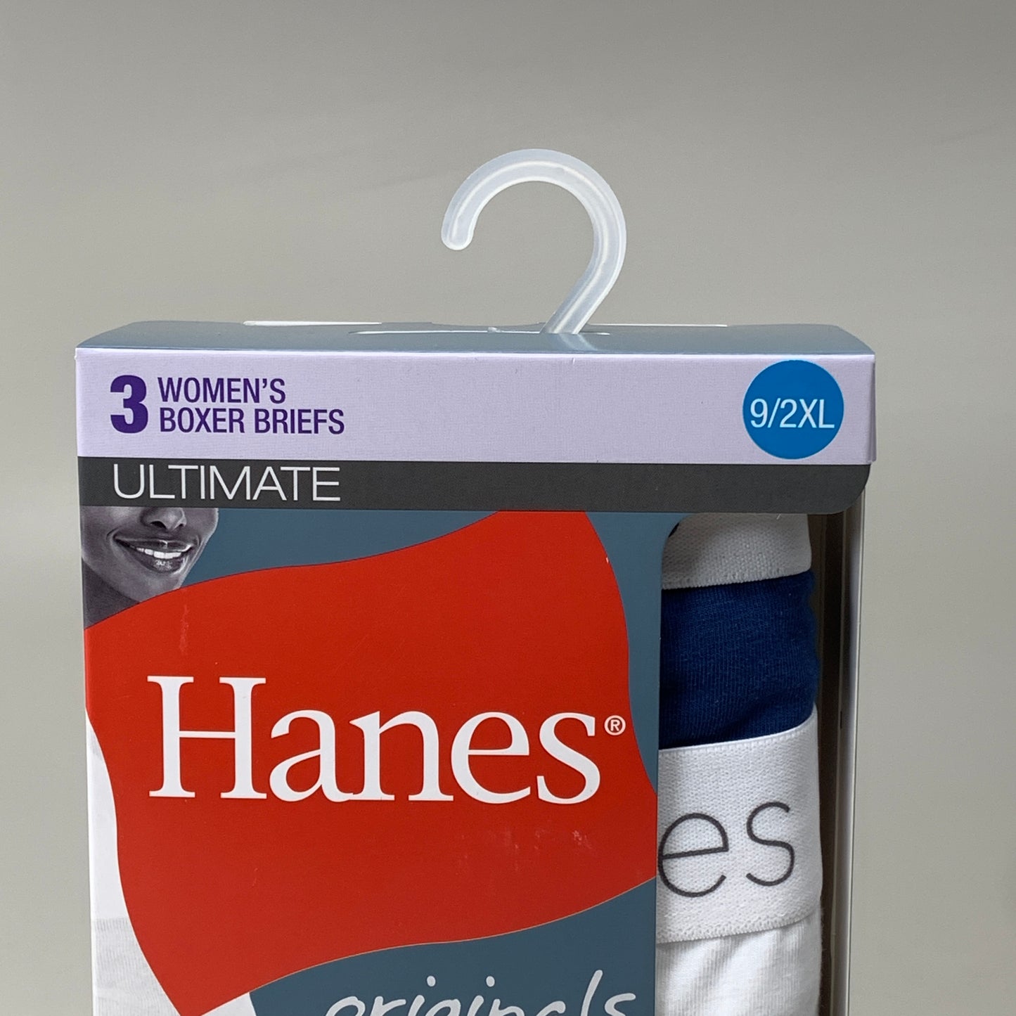 HANES 3 PACK!! Originals Women's Breathable Cotton Boxer Briefs Underwear Sz XXL Blue/White/Floral 45OUBB