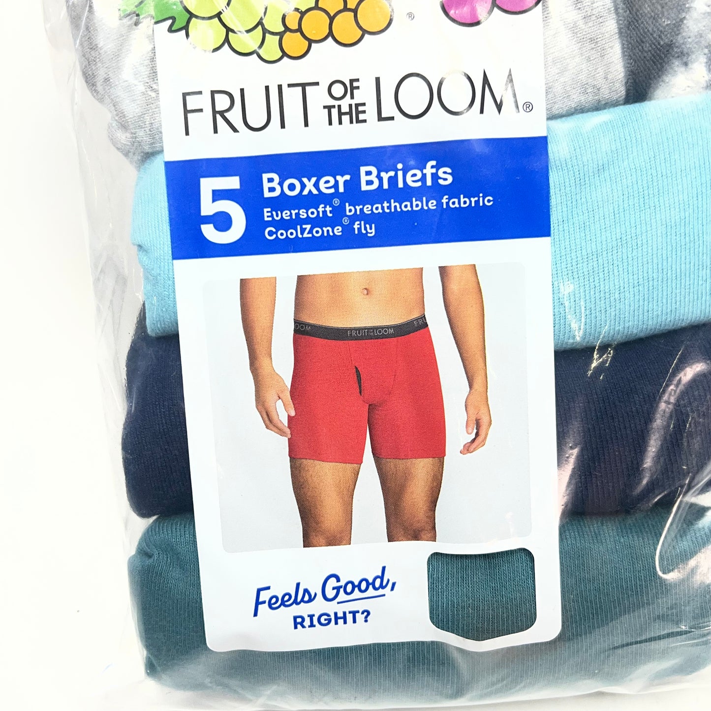 ZA@ FRUIT OF THE LOOM (5 PACK) Eversoft Breathable Fabric Briefs Men's Sz XL Assorted Colors 5BL7CTQ