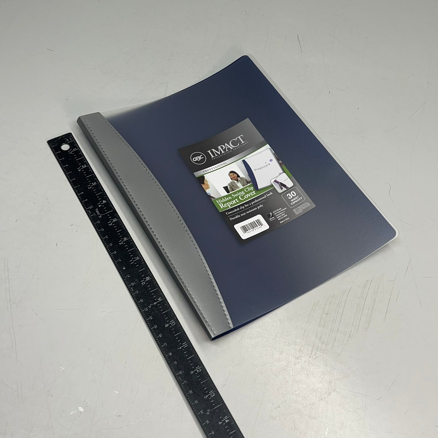 IMPACT (6 PACK) Hidden Swing Clip Report Cover 9 X 11-1/2" Navy Blue Q-21530