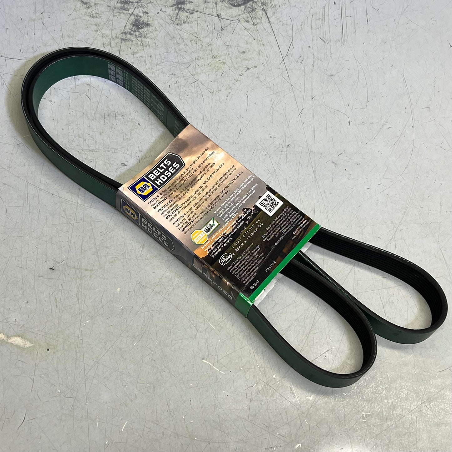 NAPA Automotive V-Ribbed Belt Fleet Runner K08 1 3/32"x71 1/2" Black 25080710HD