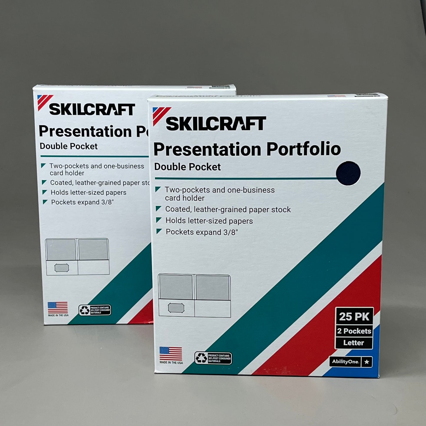 SKILCRAFT (2 PACK, 50 TOTAL) Double Pocket Presentation Portfolio Multicolor