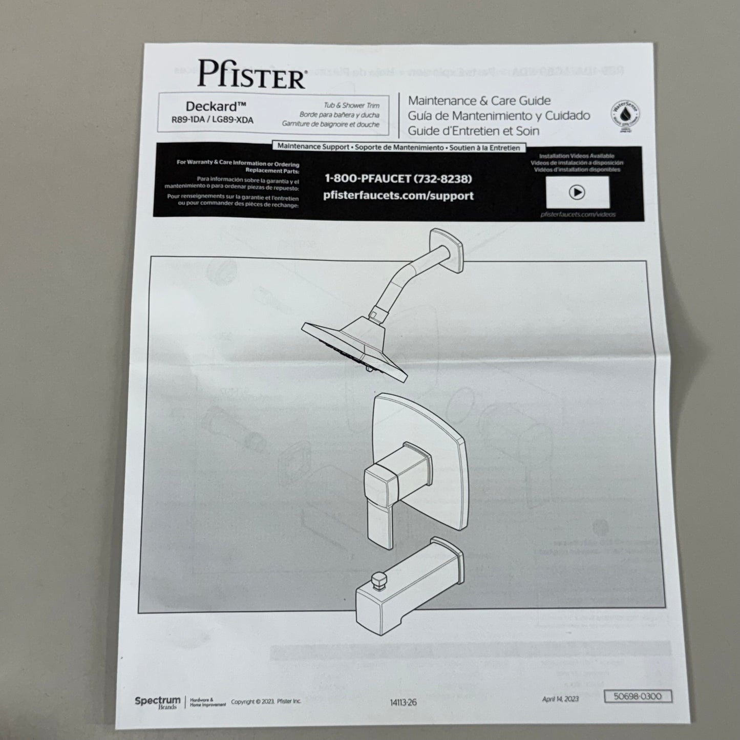 PFISTER Bathroom Shower Faucet Polished Chrome L09222023